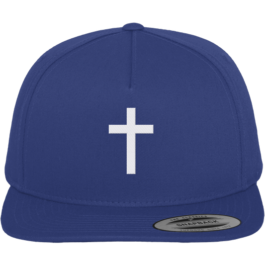 Kreuz gestickt – schlichtes Design mit tiefer Bedeutung (Stick) - Premium Snapback - Kappen & Mützen - Royal / Green - GfoitMa