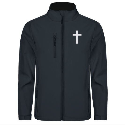 Kreuz gestickt – schlichtes Design mit tiefer Bedeutung (Stick) - Softshell Jacket - Jacken/ Zipper - Black 02 - GfoitMa