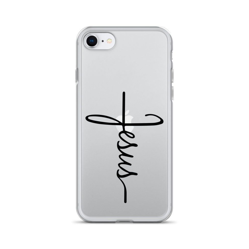 Kreuz mit Jesus Schrift - iPhone-Hülle - iPhone SE - GfoitMa