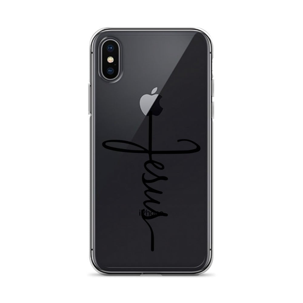 Kreuz mit Jesus Schrift - iPhone-Hülle - iPhone X/XS - GfoitMa