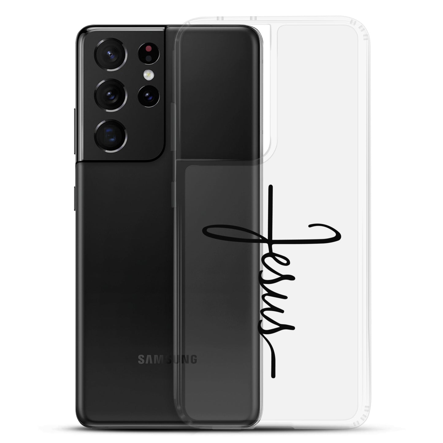 Kreuz mit Jesus Schrift - Samsung-Handyhülle - Samsung Galaxy S21 Ultra - GfoitMa