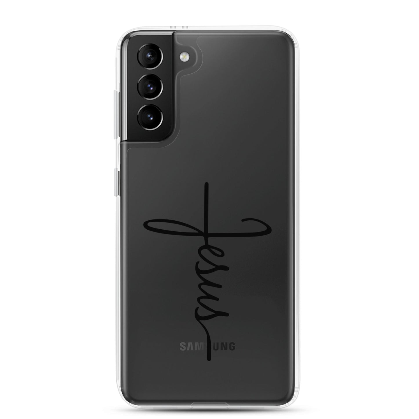 Kreuz mit Jesus Schrift - Samsung-Handyhülle - Samsung Galaxy S21 Plus - GfoitMa