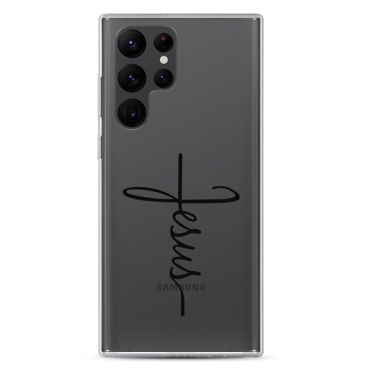 Kreuz mit Jesus Schrift - Samsung-Handyhülle - Samsung Galaxy S22 Ultra - GfoitMa