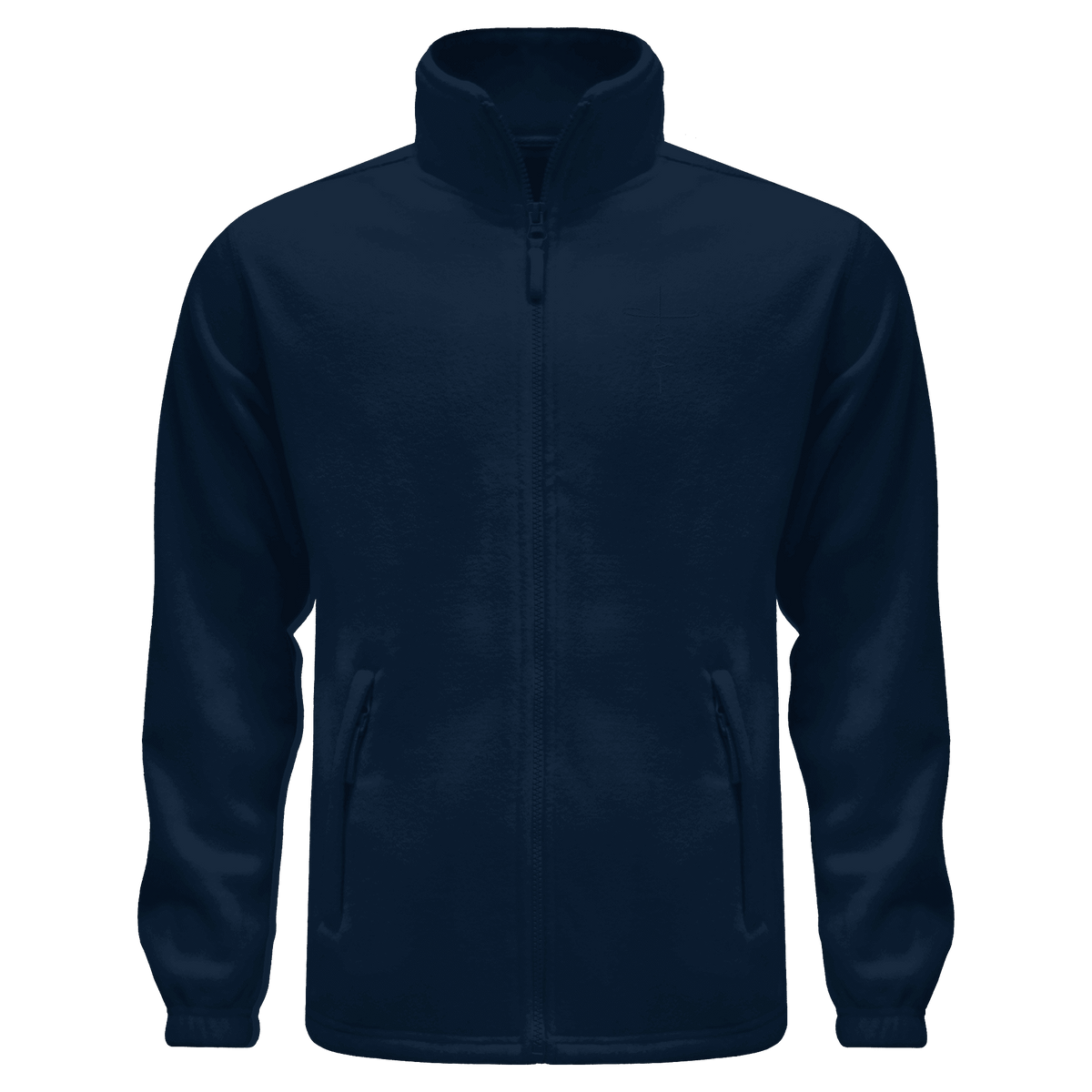 Kreuz mit Jesus Schrift (Stick) - Fleece Jacket - GfoitMa - Navy / S