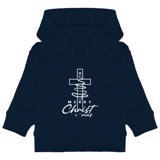 Kreuz und Christbaum – Merry Christ*mas Design - Baby Organic Hoodie - Kids & Babys - French Navy - GfoitMa