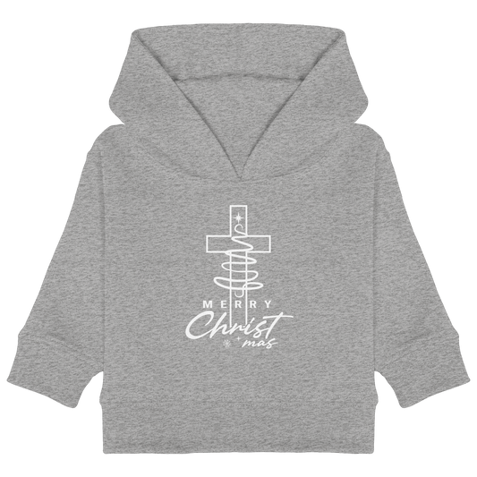 Kreuz und Christbaum – Merry Christ*mas Design - Baby Organic Hoodie - Kids & Babys - Heather Grey - GfoitMa