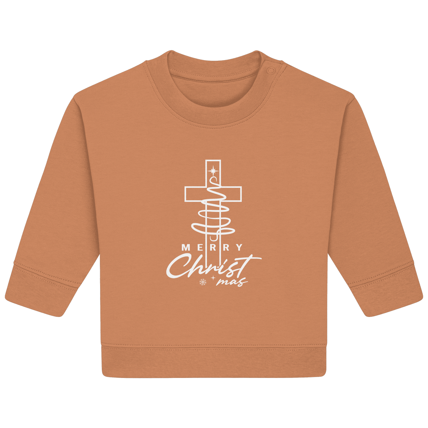 Kreuz und Christbaum – Merry Christ*mas Design - Baby Organic Sweatshirt - Kids & Babys - French Navy - GfoitMa