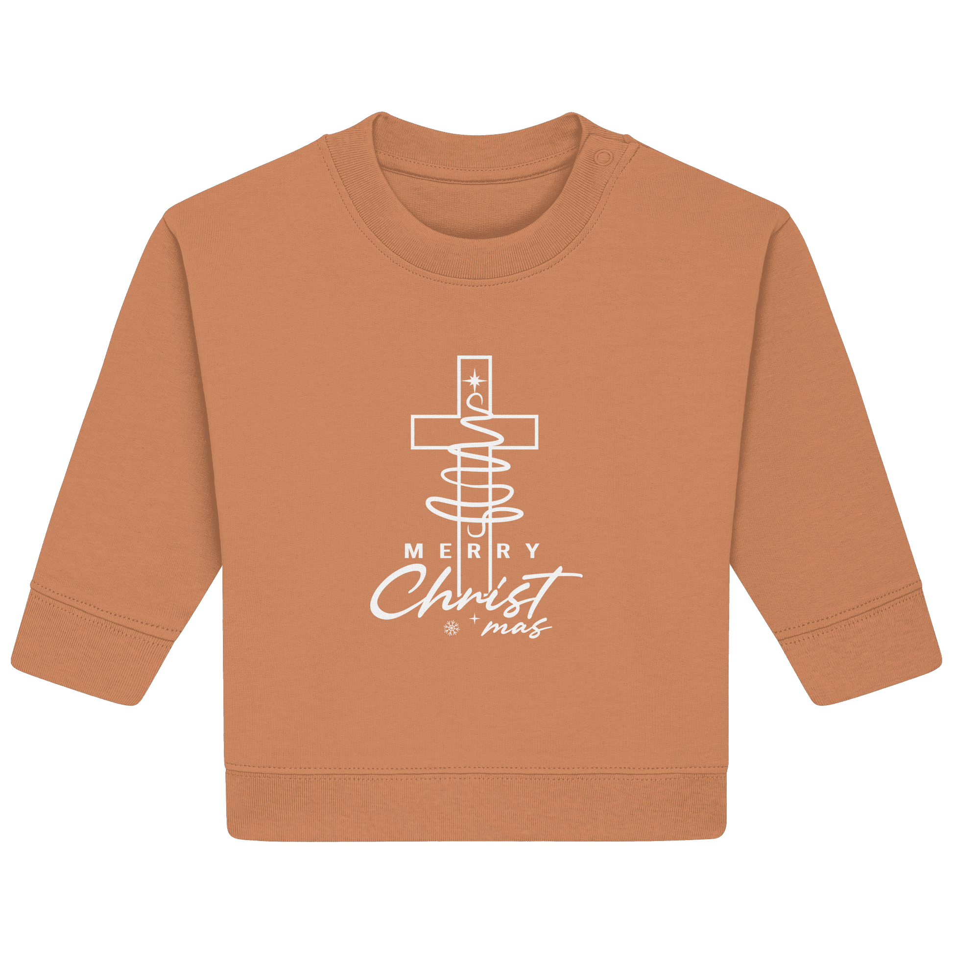 Kreuz und Christbaum – Merry Christ*mas Design - Baby Organic Sweatshirt - Kids & Babys - French Navy - GfoitMa
