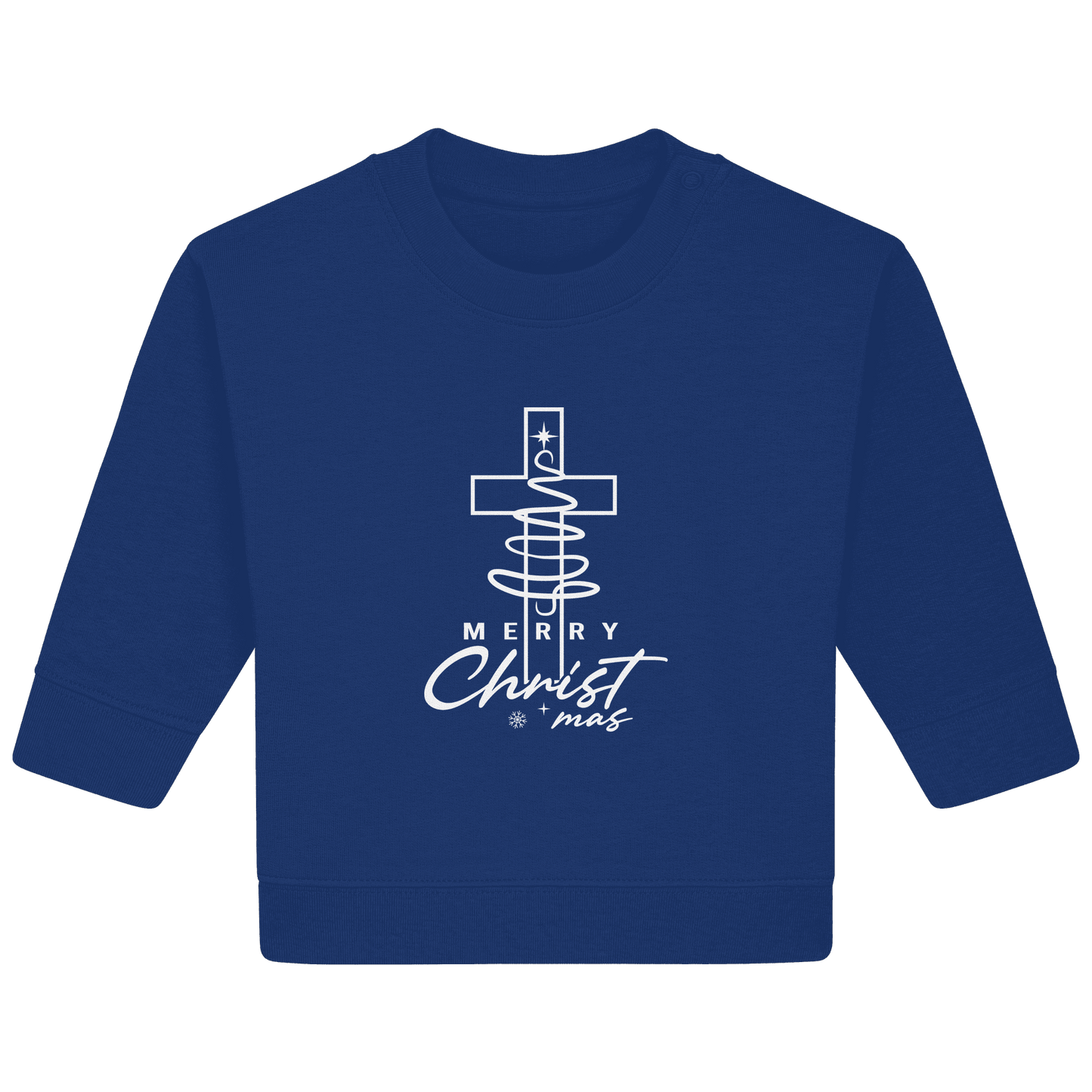 Kreuz und Christbaum – Merry Christ*mas Design - Baby Organic Sweatshirt - Kids & Babys - French Navy - GfoitMa