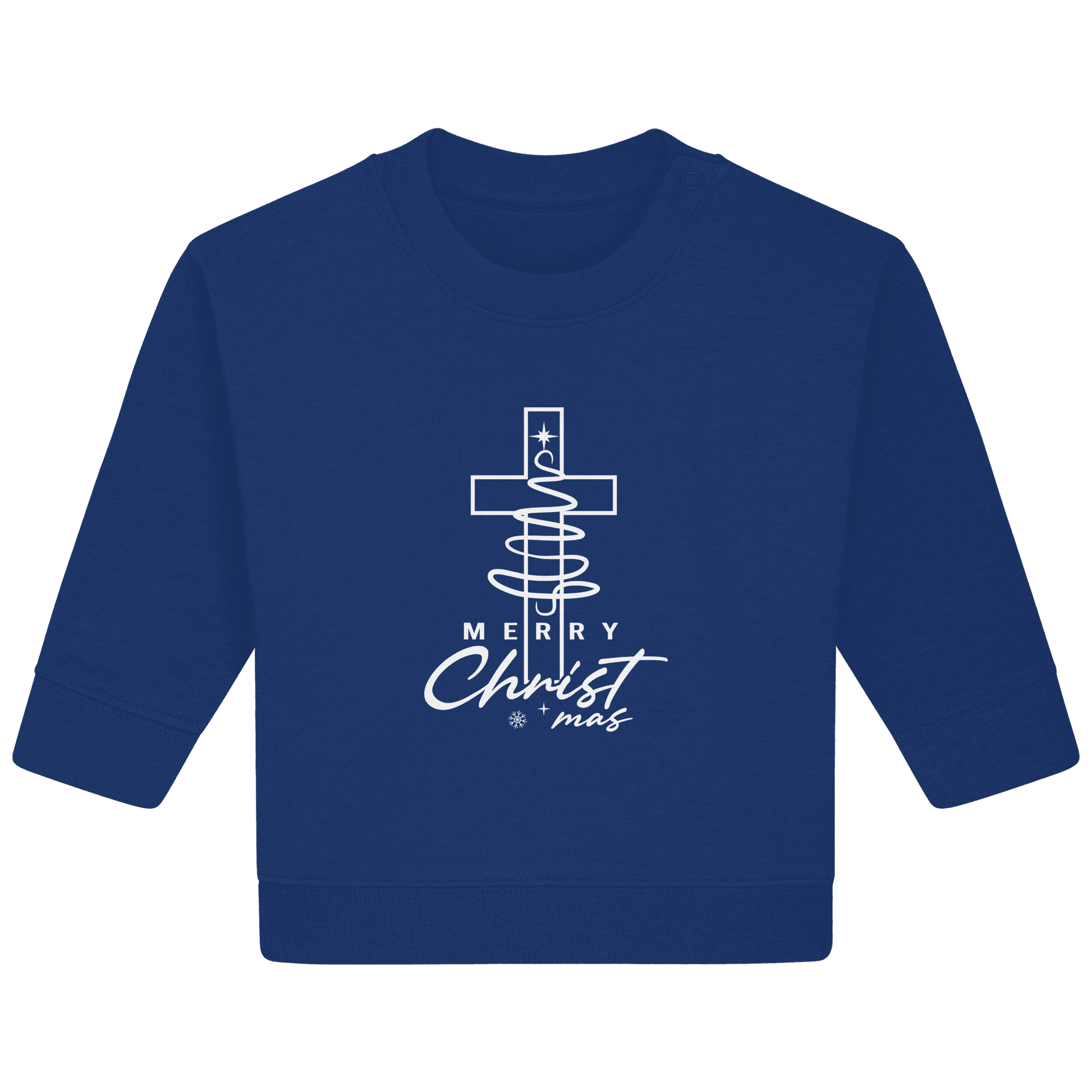 Kreuz und Christbaum – Merry Christ*mas Design - Baby Organic Sweatshirt - Kids & Babys - French Navy - GfoitMa