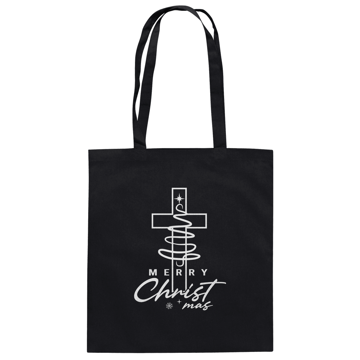 Kreuz und Christbaum – Merry Christ*mas Design - Baumwolltasche - Taschen - Black - GfoitMa