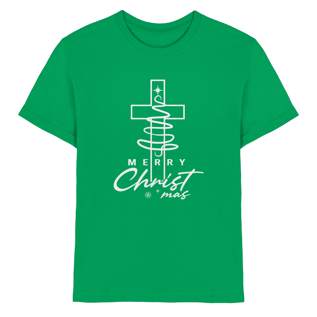 Kreuz und Christbaum – Merry Christ*mas Design - Kids Premium Shirt - Kids & Babys - Kelly Green - GfoitMa