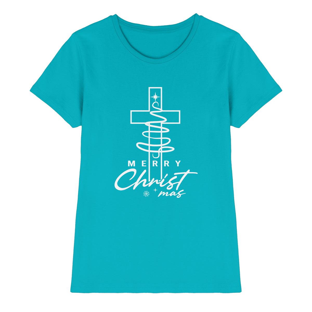 Kreuz und Christbaum – Merry Christ*mas Design - Ladies Premium Shirt - Lady-Shirts - Swimming Pool - GfoitMa