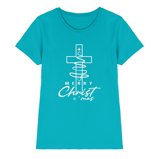 Kreuz und Christbaum – Merry Christ*mas Design - Ladies Premium Shirt - Lady-Shirts - Swimming Pool - GfoitMa
