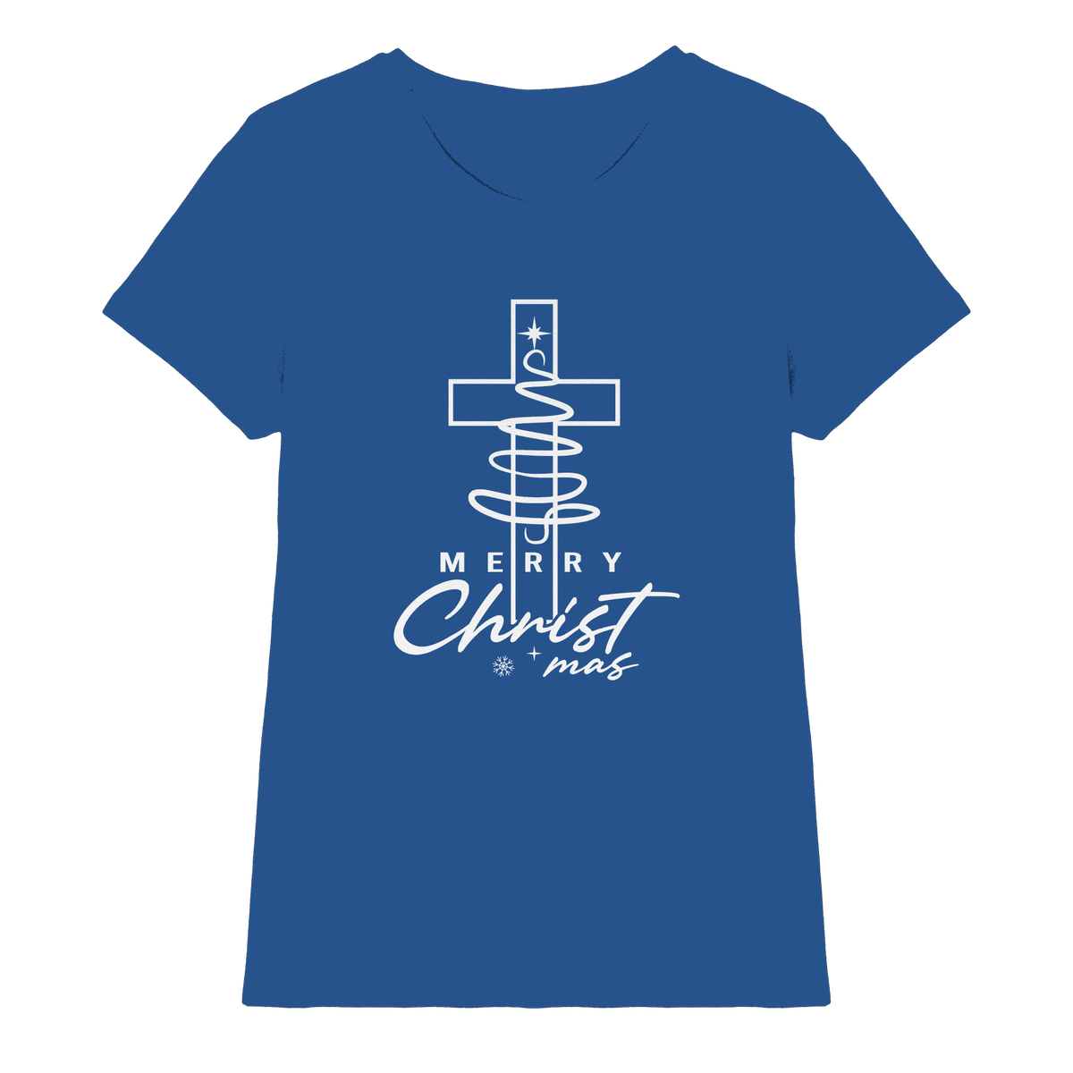 Kreuz und Christbaum – Merry Christ*mas Design - Ladies Premium Shirt - Lady-Shirts - Royal Blue - GfoitMa