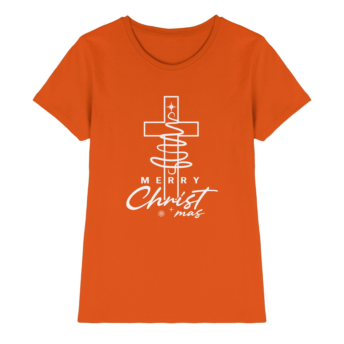 Kreuz und Christbaum – Merry Christ*mas Design - Ladies Premium Shirt - Lady-Shirts - Orange - GfoitMa
