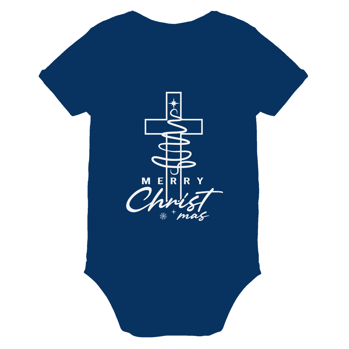Kreuz und Christbaum – Merry Christ*mas Design - Organic Baby Bodysuit - Kids & Babys - Nautical Navy - GfoitMa