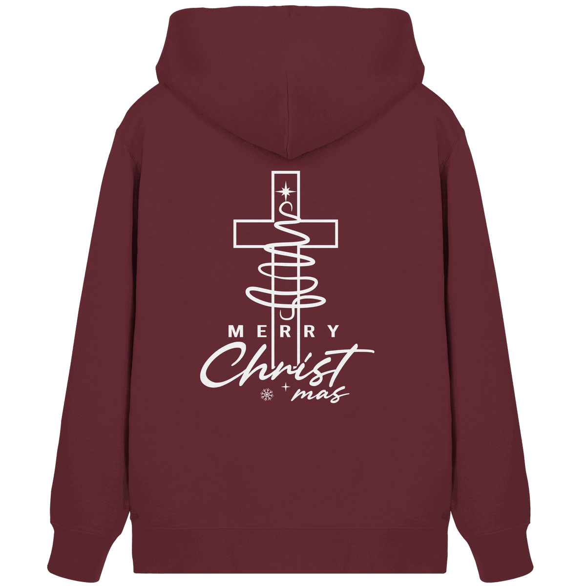 Kreuz und Christbaum – Merry Christ*mas Design - Organic Zipper - Jacken/ Zipper - Burgundy - GfoitMa