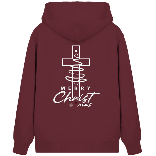Kreuz und Christbaum – Merry Christ*mas Design - Organic Zipper - Jacken/ Zipper - Burgundy - GfoitMa