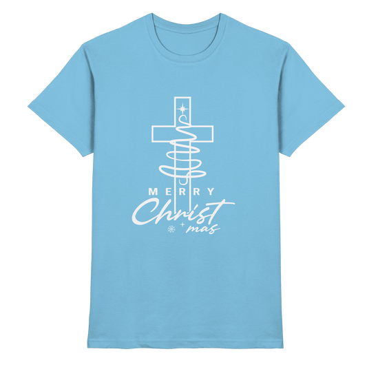 Kreuz und Christbaum – Merry Christ*mas Design - Premium Shirt - Unisex-Shirts - Sky Blue - GfoitMa