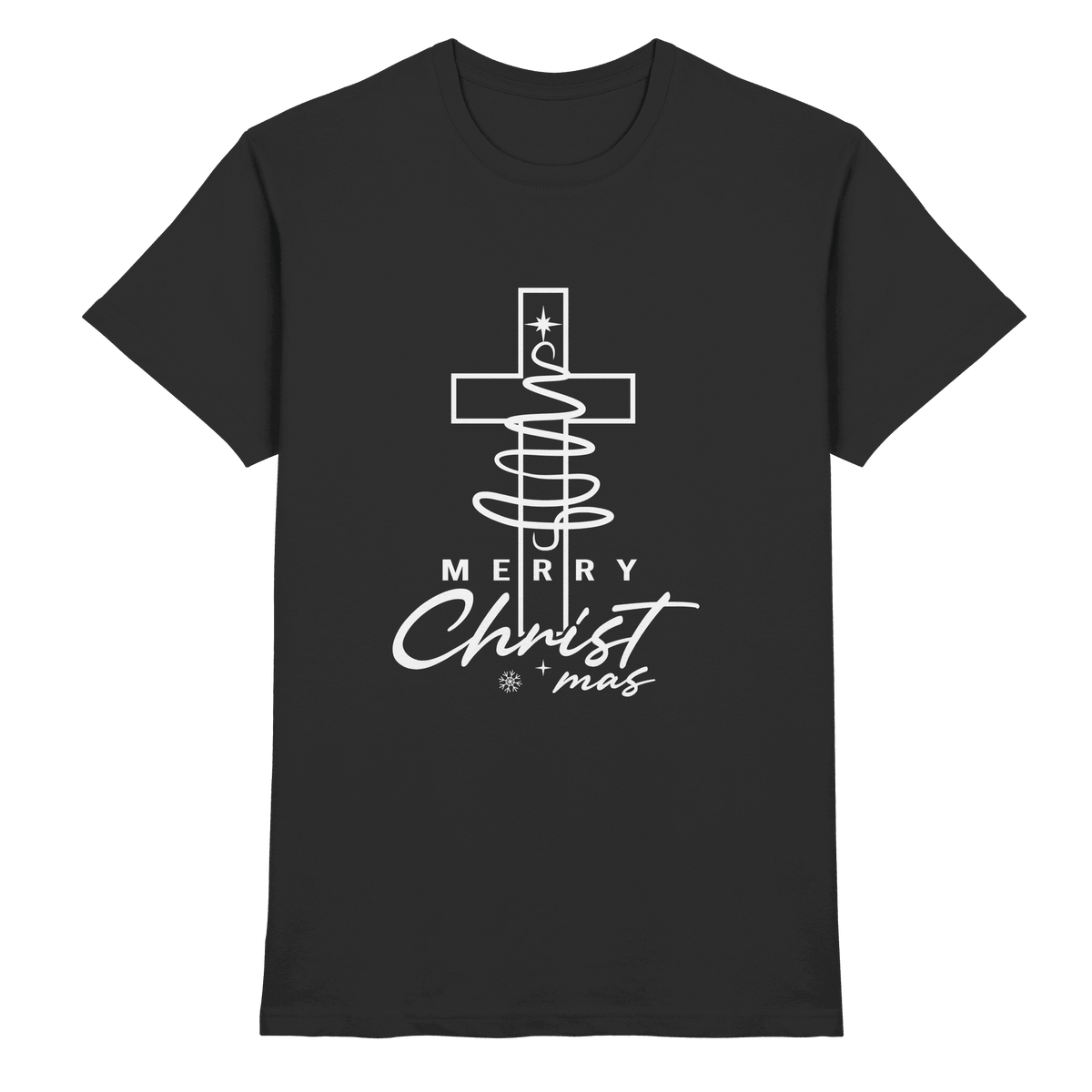 Kreuz und Christbaum – Merry Christ*mas Design - Premium Shirt - Unisex-Shirts - Black - GfoitMa