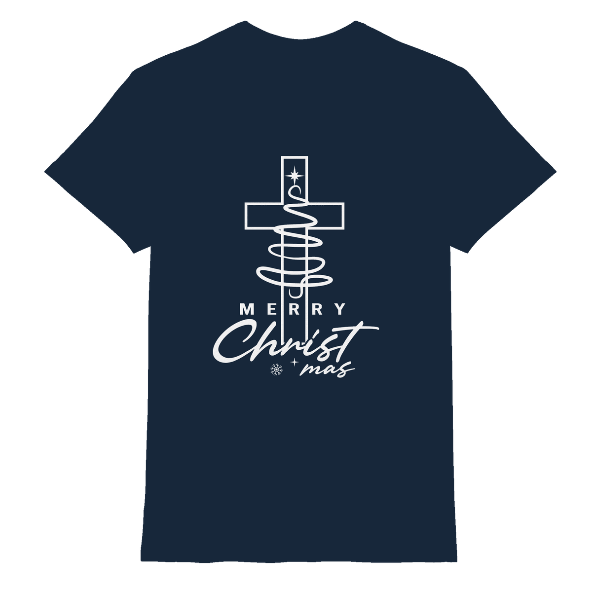 Kreuz und Christbaum – Merry Christ*mas Design - Premium Shirt - Unisex-Shirts - Navy - GfoitMa