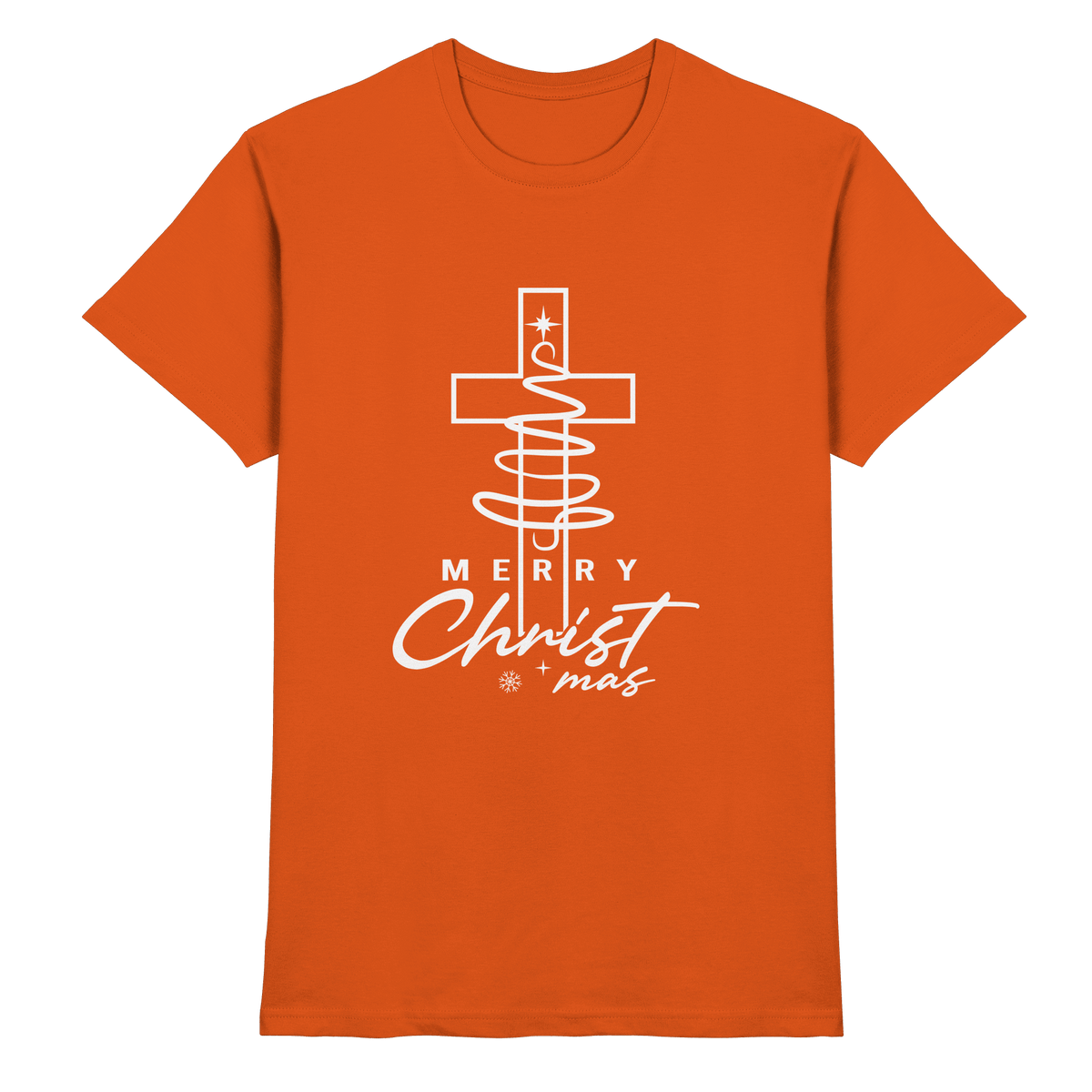 Kreuz und Christbaum – Merry Christ*mas Design - Premium Shirt - Unisex-Shirts - Orange - GfoitMa