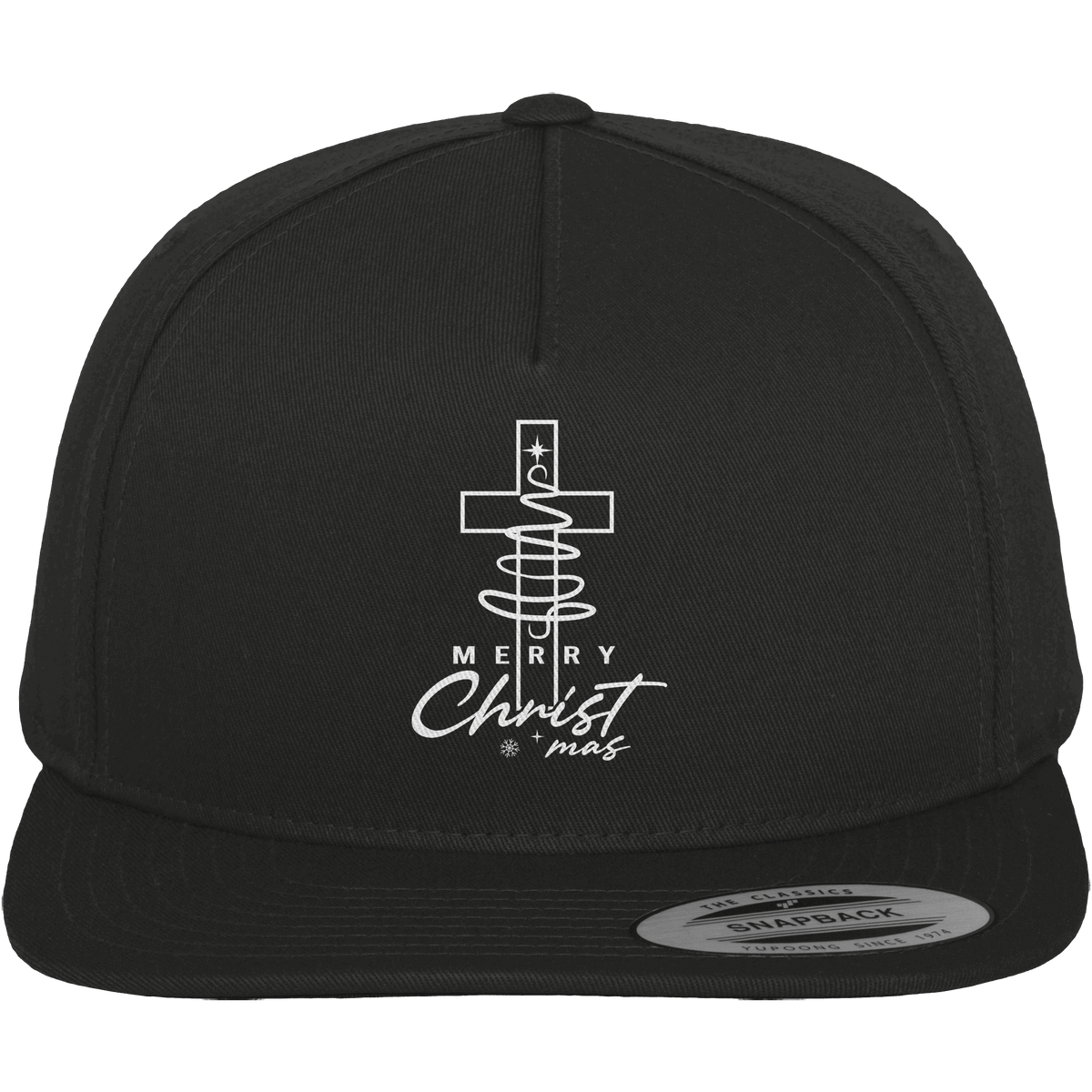 Kreuz und Christbaum – Merry Christ*mas Design - Premium Snapback - Kappen & Mützen - Black / Green - GfoitMa
