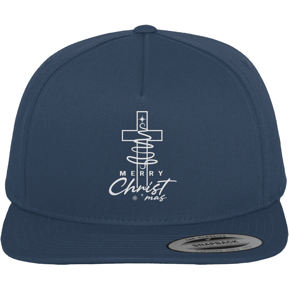 Kreuz und Christbaum – Merry Christ*mas Design - Premium Snapback - Kappen & Mützen - Navy / Green - GfoitMa