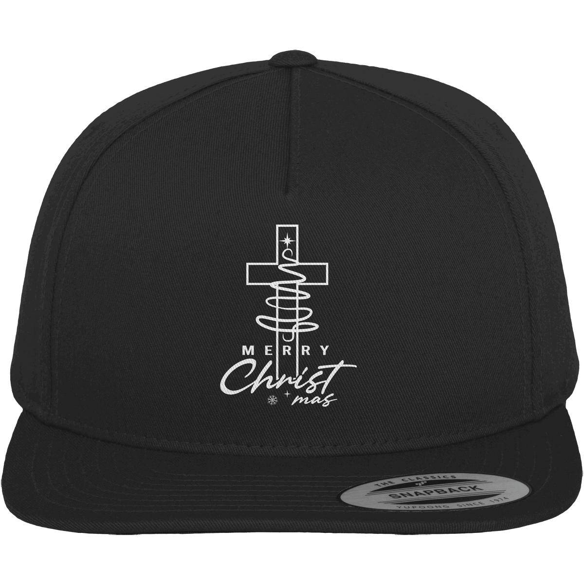 Kreuz und Christbaum – Merry Christ*mas Design - Premium Snapback - Kappen & Mützen - Black / Black - GfoitMa