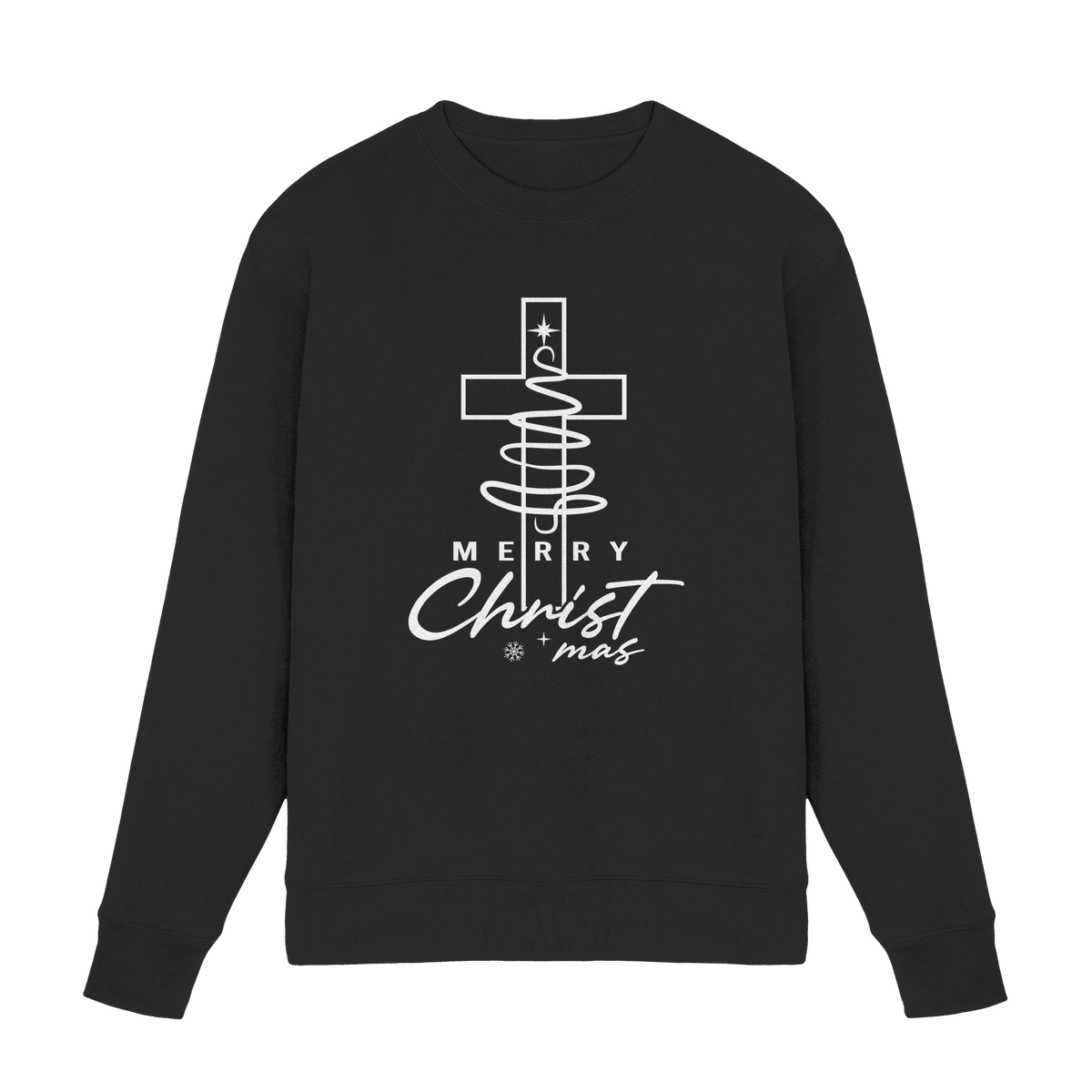 Kreuz und Christbaum – Merry Christ*mas Design - Premium Sweatshirt - Sweatshirts - Black - GfoitMa