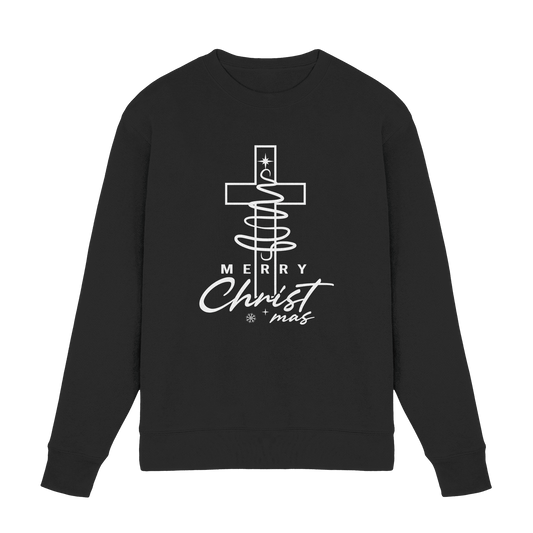 Kreuz und Christbaum – Merry Christ*mas Design - Premium Sweatshirt - Sweatshirts - Black - GfoitMa