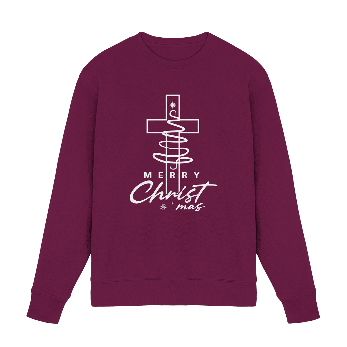 Kreuz und Christbaum – Merry Christ*mas Design - Premium Sweatshirt - Sweatshirts - Burgund - GfoitMa