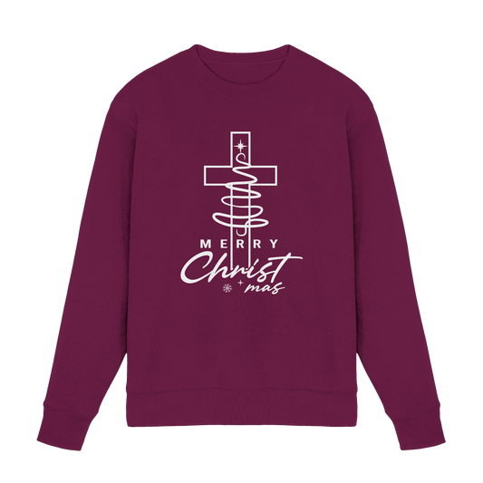 Kreuz und Christbaum – Merry Christ*mas Design - Premium Sweatshirt - Sweatshirts - Burgund - GfoitMa