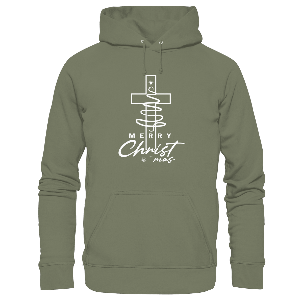 Kreuz und Christbaum – Merry Christ*mas Design - Premium Unisex Hoodie - Hoodies - Classic Olive - GfoitMa