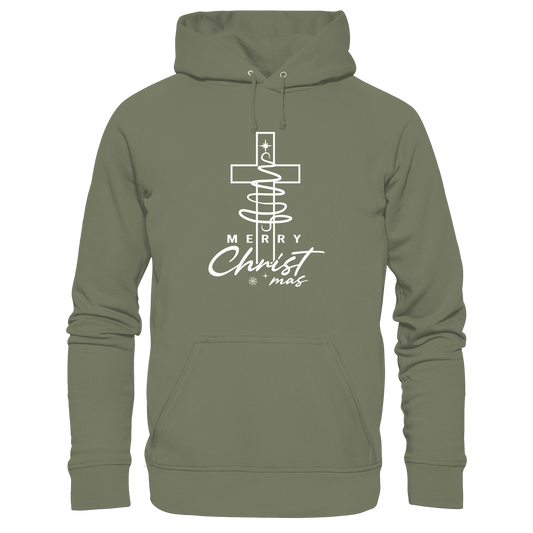 Kreuz und Christbaum – Merry Christ*mas Design - Premium Unisex Hoodie - Hoodies - Classic Olive - GfoitMa