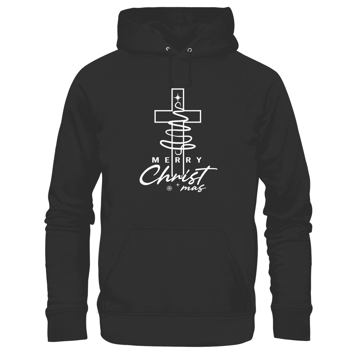 Kreuz und Christbaum – Merry Christ*mas Design - Premium Unisex Hoodie - Hoodies - Black - GfoitMa