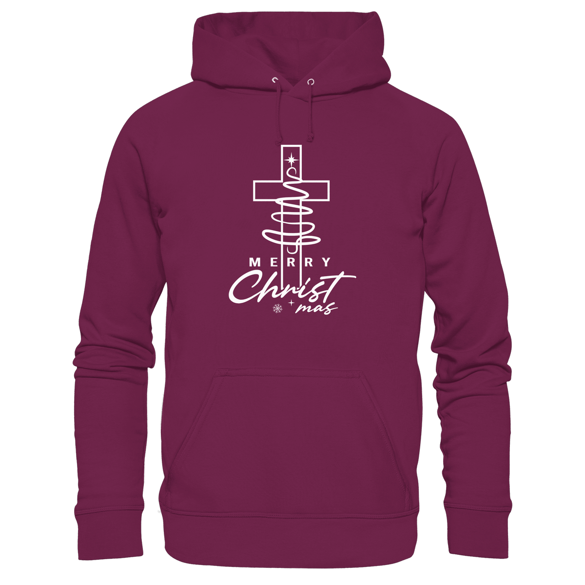 Kreuz und Christbaum – Merry Christ*mas Design - Premium Unisex Hoodie - Hoodies - Burgund - GfoitMa
