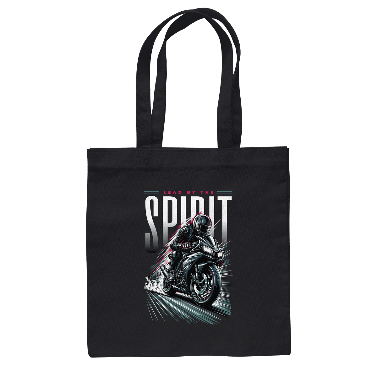 Lead by the Spirit | Christliche Kleidung & Geschenke im Motorrad-Design - Baumwolltasche - Taschen - Black - GfoitMa