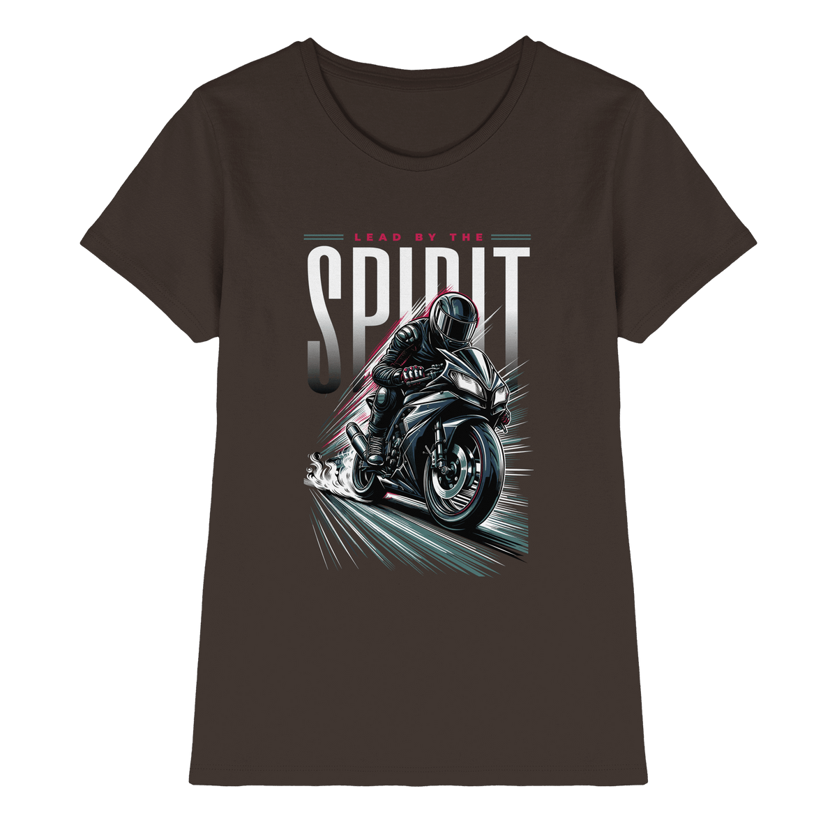 Lead by the Spirit | Christliche Kleidung & Geschenke im Motorrad-Design - Ladies Premium Shirt - Lady-Shirts - Brown - GfoitMa