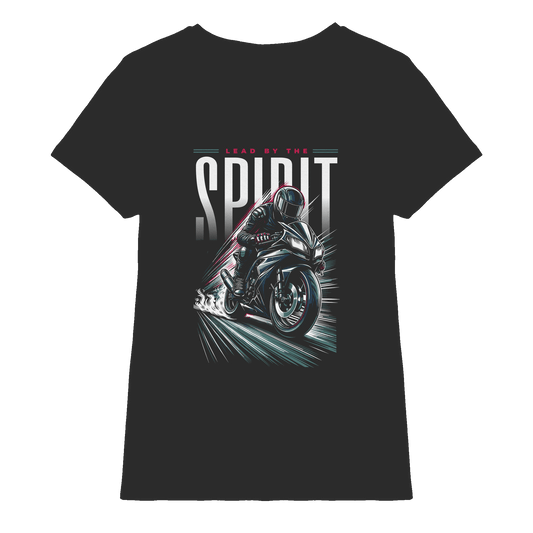 Lead by the Spirit | Christliche Kleidung & Geschenke im Motorrad-Design - Ladies Premium Shirt - Lady-Shirts - Black - GfoitMa