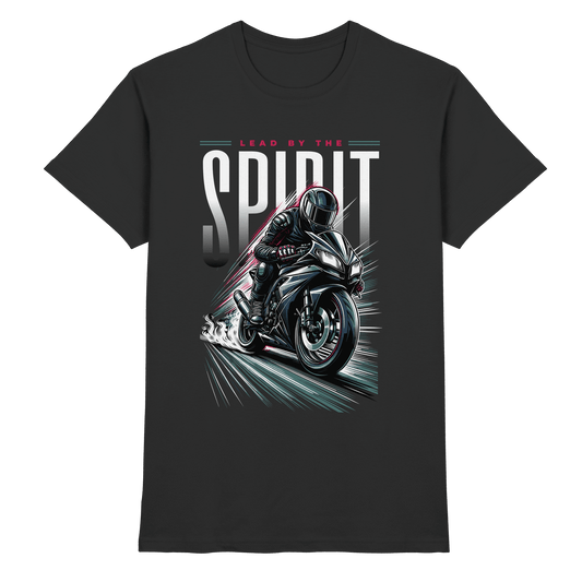 Lead by the Spirit | Christliche Kleidung & Geschenke im Motorrad-Design - Premium Shirt - Unisex-Shirts - Black - GfoitMa