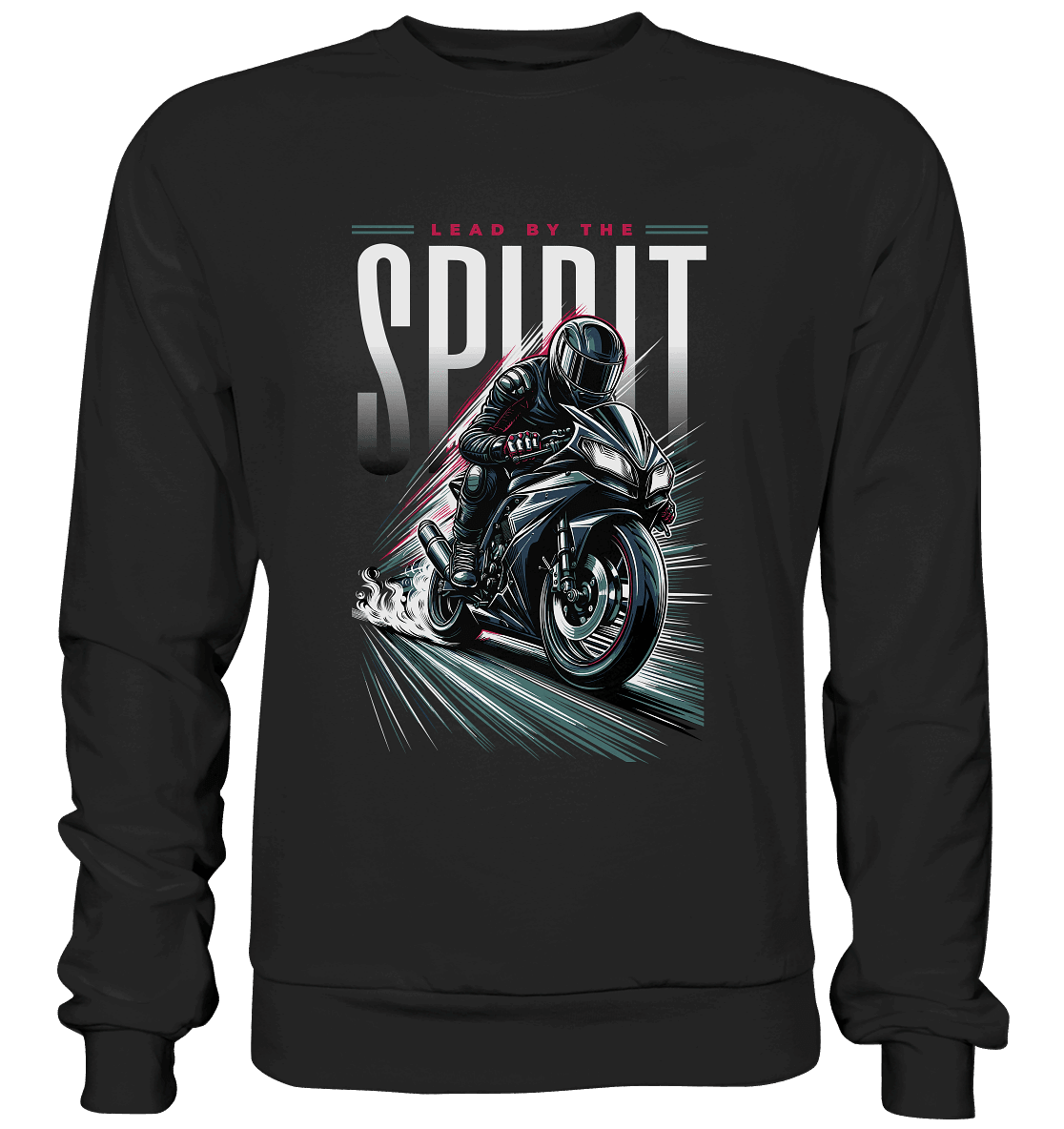Lead by the Spirit | Christliche Kleidung & Geschenke im Motorrad-Design - Premium Sweatshirt - Sweatshirts - Black - GfoitMa