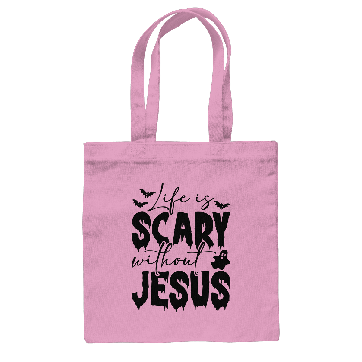 Life is Scary without Jesus - Christliche Kleidung & Geschenke - Baumwolltasche - Taschen - Classic Pink - GfoitMa