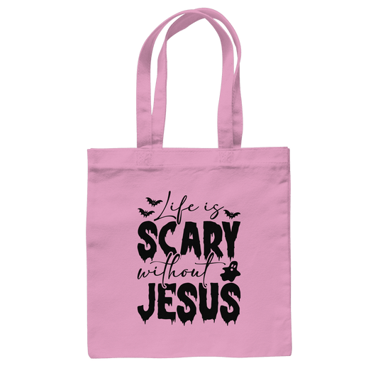 Life is Scary without Jesus - Christliche Kleidung & Geschenke - Baumwolltasche - Taschen - Classic Pink - GfoitMa