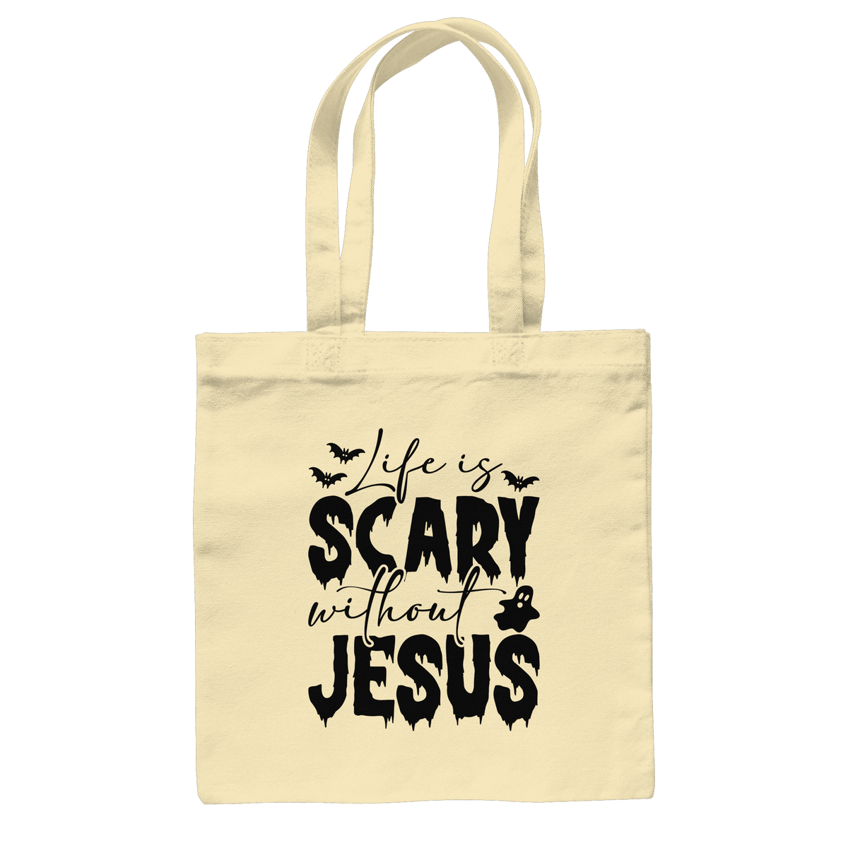 Life is Scary without Jesus - Christliche Kleidung & Geschenke - Baumwolltasche - Taschen - Natural - GfoitMa
