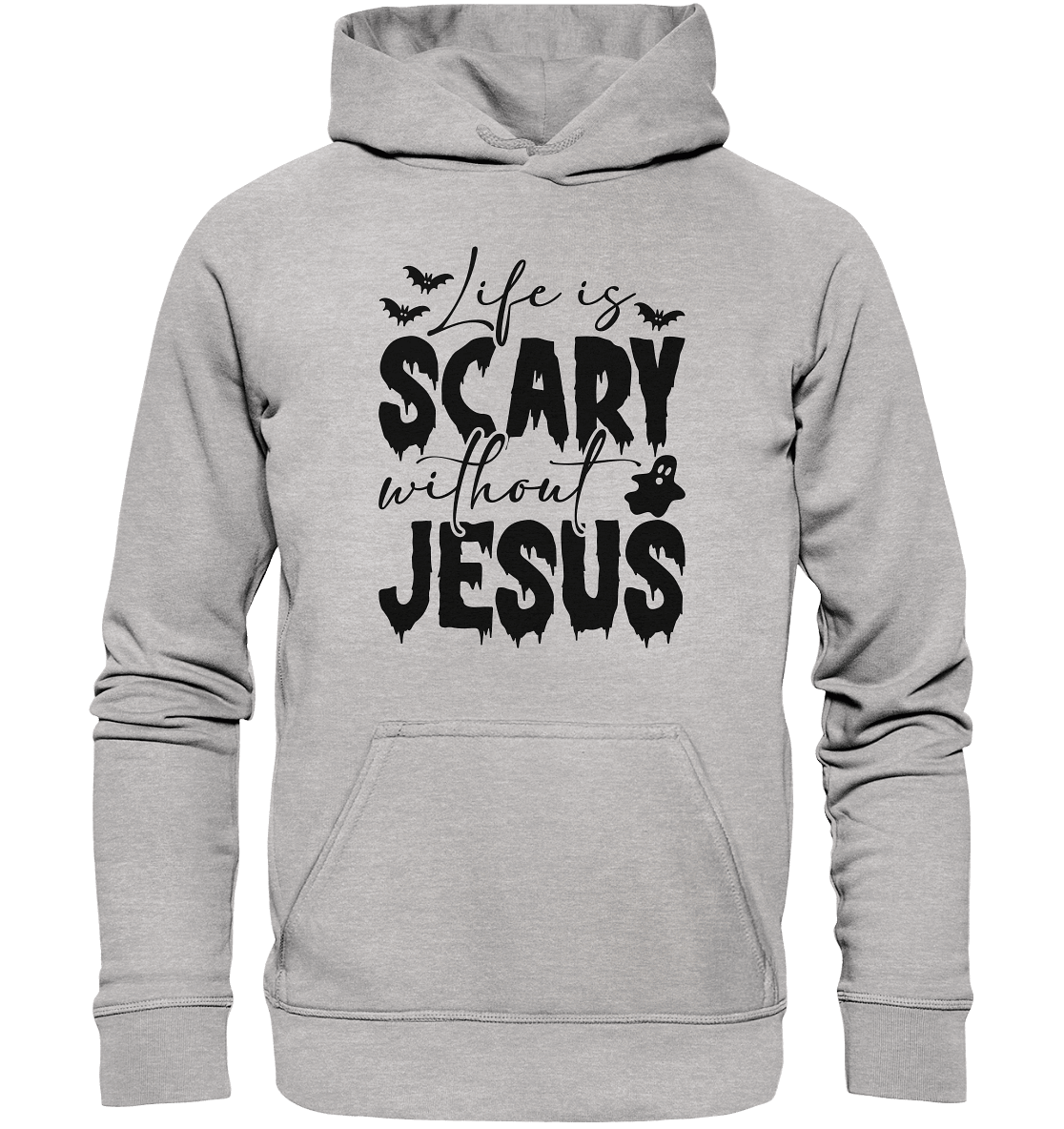 Life is Scary without Jesus - Christliche Kleidung & Geschenke - Kids Premium Hoodie - Kids & Babys - Heather Grey (meliert) - GfoitMa