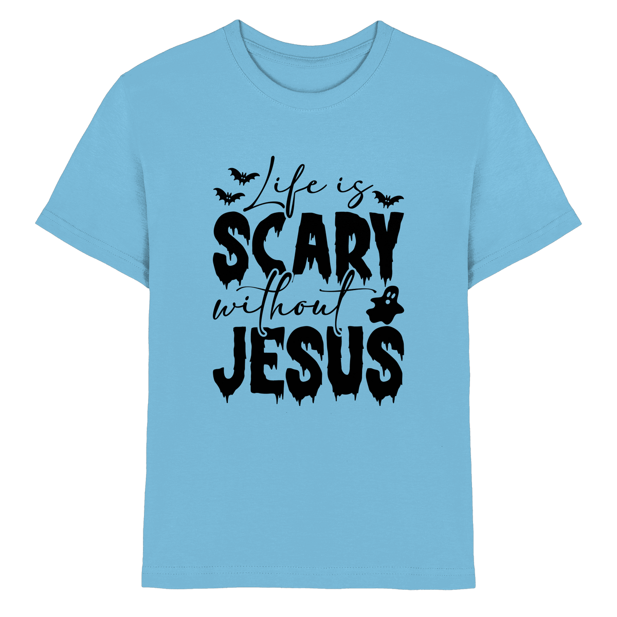 Life is Scary without Jesus - Christliche Kleidung & Geschenke - Kids Premium Shirt - Kids & Babys - Sky Blue - GfoitMa