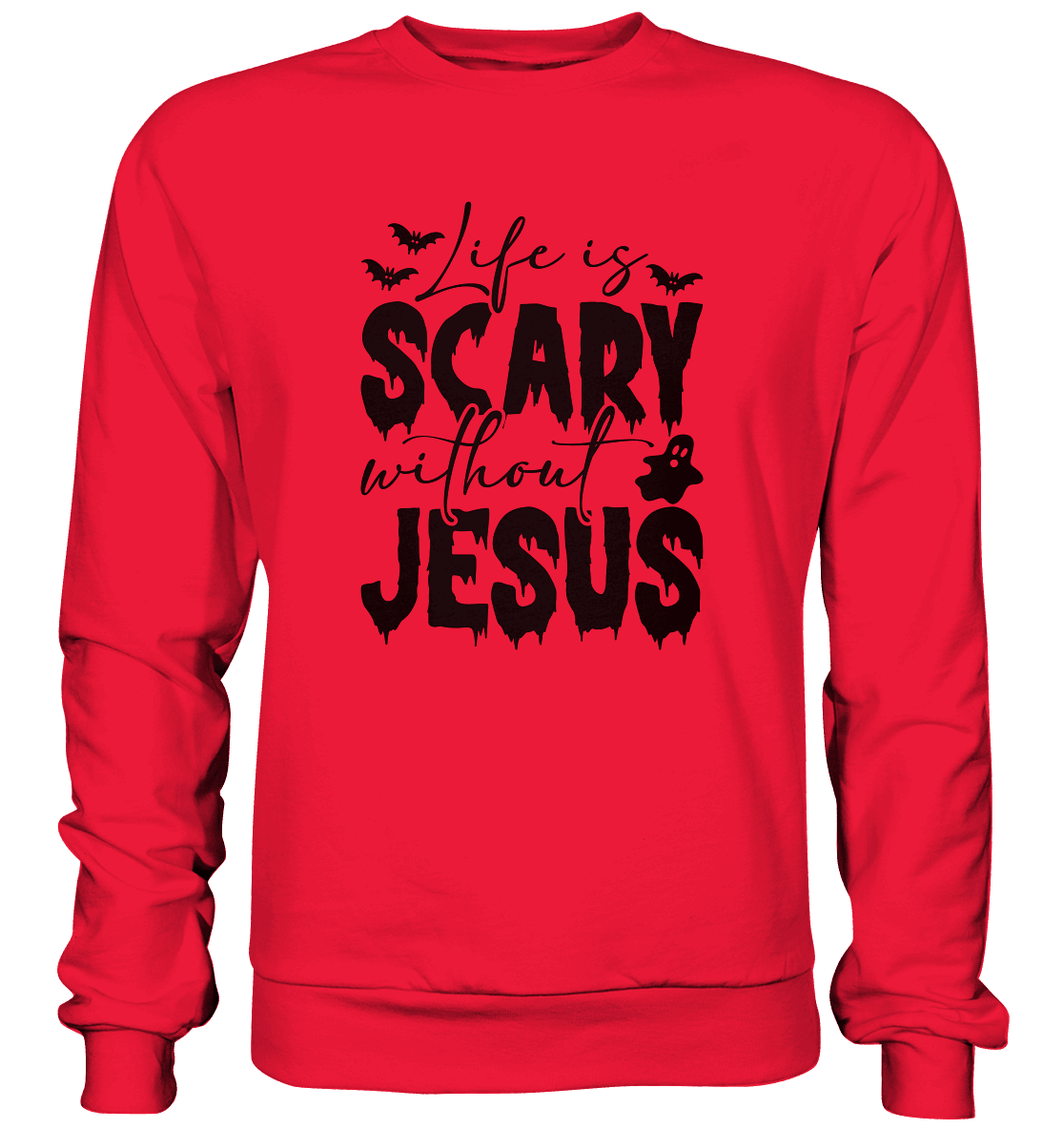 Life is Scary without Jesus - Christliche Kleidung & Geschenke - Premium Sweatshirt - Sweatshirts - Rot - GfoitMa