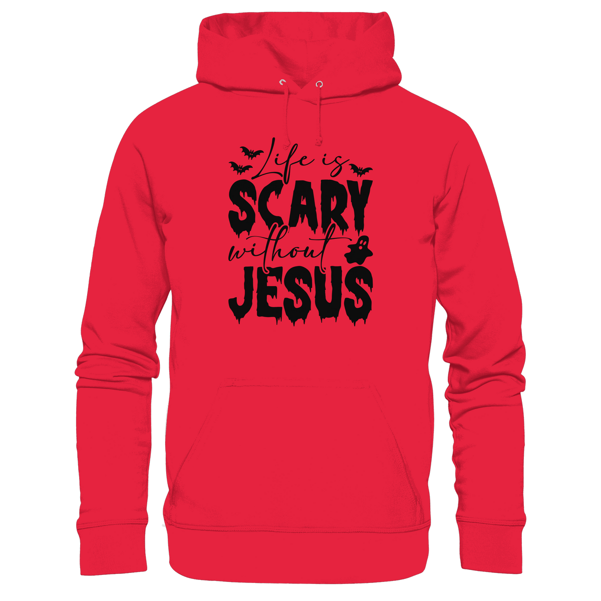 Life is Scary without Jesus - Christliche Kleidung & Geschenke - Premium Unisex Hoodie - Hoodies - Rot - GfoitMa